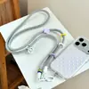 Corrente para Celular Transversal Estilo com Contas Cordão Longo para Celular Pingente Dopamina Cordão para Câmera Corrente para Celular Vestível Transversal