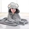 Bata Infantil Transfronteriza Toalla de Baño Felpa de Coral Engrosada con Capucha Ropa de Casa Manta para Envolver Bebé Bata de Baño Infantil con Capucha