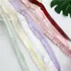 Banda Elástica de Renda Plissada Fungo Multicor de Alta Qualidade, Lado Único, Elástico Decorativo DIY para Faixa de Cabelo, Renda Elástica para Roupas de Bebê