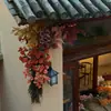 Cor de café de outono estilo retrô materiais florais materiais florais de casamento móveis macios atmosfera de outono adereços de casamento decorações flores artificiais