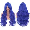 Peruca de Cosplay Transfronteiriça com Franja Lateral Multicolorida 80CM Cabelo Longo Cacheado Universal Peruca de Seda de Alta Temperatura Cobertura Completa da Cabeça Venda por Atacado