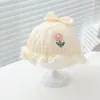 Chapéu de Bebê Estilo Fino para Primavera e Outono para Meninas, Chapéu de Sol Bucket com Renda de Princesa, Chapéu de Sol Bucket Fofo para Bebês e Crianças Pequenas