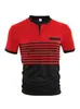 Camisa Polo de Manga Corta con Estampado de Rayas para Hombre de Verano Transfronteriza Amazon Camiseta de Manga Corta Camisa Polo Casual de Negocios