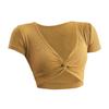 Verano Secado Rápido Transpirable Deportivo Manga Corta Mujer Running Fitness Ropa Camiseta Moda Elástico Yoga Ropa Sexy y Ajustada