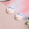 Mini Lindo Gato Brillante Cabeza DIY Resina Funda para Teléfono Hecho a Mano Pasador Goma para el Cabello Parche Decoración para Taza de Agua Accesorios
