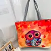 Bolso de Hombro Nuevo Estampado, Bolso de Lona para Mujer de Mano, Bolso Tote Estilo Coreano de Gran Capacidad, Bolso Artístico para Estudiante