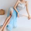 Mariposa Miaosi Seda Ropa Interior Sexy Falda de Gasa Antigua Talla Grande Vientre Sexy Traje de Tentación cos Hanfu A089
