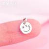 Colgante de plata s925 para mujer, estilo japonés y coreano, simple, moderno y con cara sonriente, elegante, combina con todo, material de anillo de bricolaje.