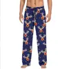 Pantalones de pijama casuales con cordón para hombre y mujer con estampado de dibujos animados para parejas, pantalones caseros personalizables
