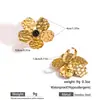 Anillo de Flor de Acero Inoxidable Malt Piedra Natural para Mujer Exagerado de Gama Alta Anillo Ins Acero de Titanio Joyería Transfronteriza Europea y Americana