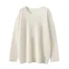 Estilo Holgado y Casual~ Suéter de Punto 100% Cachemira Pura Consinee para Mujer, Cuello Redondo con Borde Enrollado, Suéter Básico Versátil