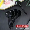Cuchara grande desechable de plástico para llevar, empaque de comida para llevar, olla caliente, sopa, pescado encurtido, comercial, mango largo, cuchara grande, material de PP