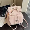 Mochila transfronteiriça com laço para mulheres, mochila fofa da moda 2026, bolsa de balde estilo coreano