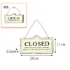 Tiendas Retro Europeas y Americanas Cafetería abierta Placa de Puerta de Madera de Doble Cara con Forro Interruptor de Puerta Placa de Madera Decorativa Decoración de Pared