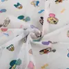 Tela para Ropa de Sol al Aire Libre de Poliéster con Estampado de Puntos, Malla Transpirable con Sensación de Frescura, Estampado de Dibujos Animados para Niños
