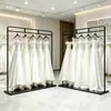 Estante de exhibición de vestidos de novia de lujo, perchero para vestidos de estudio, soporte de exhibición de tul, accesorios de exhibición de vestidos tradicionales chinos, barra colgante de estilo chino