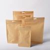 Fabricantes en stock de bolsas de papel kraft, cuadradas, gruesas, selladas, para frutos secos, bolsas de envasado de alimentos, snacks, bolsas autosellantes autoportantes.
