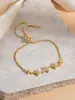 Venta Caliente Pulsera de Cordón Trébol de Cuatro Hojas Full Diamond para Mujer Lujo Ligero Nicho Pulsera de Circonita de Cinco Pétalos Accesorios Mayorista de Joyería Yiwu Transfronterizo