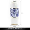 Jingdezhen Estilo Europeo Lujo Ligero Cerámica Azul y Blanca Pintada a Mano Jarrón de Encimera Sala de Estar Arreglo Floral Pasillo Adornos Decorativos Creativos