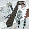 Corbata Jk con Corona Rayada para Mujer, Negra y Rosa, Sin Costura, Estilo Universitario, Corta Estilo Japonés, Camisa Café y Vino Tinto Sin Costura, Material Escolar Dk