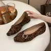 Zapatos de Plataforma Estilo Coreano Estampado de Leopardo de Corte Bajo para Mujer 2026 Nuevos Zapatos Mary Jane Verdes Versátiles para Otoño/Verano Zapatos de Noche