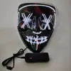 Em Estoque Amazon Halloween Máscara Bicolor El Luz Fria Ktv Festa Dançante Assustadora Fluorescente Ultra-Fina Brilhante