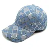 Nueva Gorra de Béisbol Personalizada Estilo Comercio Exterior con Lentejuelas para Hombres y Mujeres, Sombrero Casual a Cuadros de Moda que Hace que la Cara se Vea Más Pequeña
