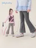 Leggings para bebé niña Jerry, pantalones deportivos de otoño para niños, pantalones largos para niños pequeños, pantalones acampanados de encaje para bebé niña