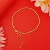 Pulseira feminina dourado areia ao vivo fornecimento quente moda corrente clavícula corrente onda d'água corrente em O pulseira banhada a ouro cobre atacado