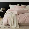 Conjunto de Quatro Peças Espesso Escovado 100% Algodão de Alta Qualidade, Luxo Leve Algodão de Fibra Longa Conjunto de Roupa de Cama de Inverno 100% Algodão