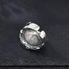 Anillo de cruz de plata de ley 925 al por mayor para hombre boca abierta ancha plata tailandesa retro joyería de personalidad rockera europea y americana