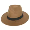 Chapéu Masculino Verão Viagem Férias Chapéu de Praia Estilo Britânico Aba Larga Chapéu de Sol Chapéu de Sol Chapéu Panamá Palha Feminino