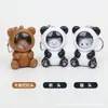 Muñeca de Explosiones de Sonido al Agitar Llavero Colgante de Panda con Anillo Oso Cielo Estrellado Brillante Colgante para Bolso