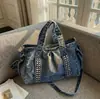 Bolso cruzado vintage de mezclilla transfronterizo para mujer, bolso de hombro ligero y versátil, elegante para salir, trabajar y viajar al trabajo, bolso cruzado de gran capacidad