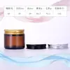Frasco de crema de vidrio marrón al por mayor de 50 g, botella vacía para crema facial, botella de recarga cosmética de 100 g, botella cosmética espesada
