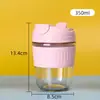 Novo Copo de Água de Vidro, Copo Portátil de Uso Duplo, Copo de Água Estiloso, Copo com Canudo para Estudante, Caneca de Café de Alta Estética, Fofo