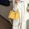 Bolso de Alta Gama para Mujer Togo, Nuevo Bolso Cruzado Versátil de Cuero Genuino, Bolso de Mano Casual con Diseño Fruncido