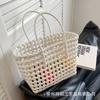 Bolso de Plástico con Madera de Nuevo Color Estilo Coreano Versátil Elegante Bolso de Mano para Viajes y Trabajo Bolso de Playa para Vacaciones en la Costa Bolso para Mujer