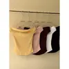 Camiseta de Manga Corta Off-Shoulder Ajustada Estilo Coreano para Mujer, Color Sólido de Verano, Top Delgado de Media Manga Corta
