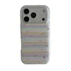 Ins dopamina rayas de colores estrellas manzana 18Promax funda para teléfono adecuada para 17Pro doble capa 16Pro/15