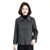 Abrigo de Lana Doble Faz para Maternidad Chaqueta Corta de Lana para Mujer Otoño Invierno Abrigo de Cachemira Doble Faz de Lana Pura para Mujeres de Mediana Edad y Mayores