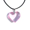 Colar Europeu e Americano Vermelho Amor simples chocker de cordão de couro pingente de vidro doce legal Cristal corrente clavicular colar Novo
