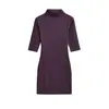 Vestido Bodycon de Color Sólido Ajustado al Cuerpo con Cuello Medio Alto para Mujer, Ceñido a la Cintura, Adelgazante, de Manga Media, Vestido Corto Básico Elegante y Versátil