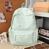 Mochila de Grade Menina Alunos do Ensino Fundamental II e Médio Grande Capacidade Estampa de Estrela Bolsa de Ombro Duplo Estilo Coreano Nicho Ins Mochila Universitária