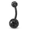 Piercing de Umbigo Shambala Dupla Face com Bolas Cravejadas de Diamantes Não Alergênico em Cores Variadas A-Diamond Joia para Piercing de Umbigo em Aço Inoxidável em 5 Cores
