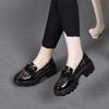 Zapatos de malla de suela gruesa zapatos de mujer primavera y verano 2023 nuevos malla lunares plataforma tacón de pastel zapatos de una capa zapatos de cuero negros