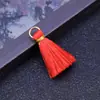 Pingente Mini Borla com Laço de Fita Artificial, Cordão Dourado, 2cm, Acessório de Borla DIY Boêmio