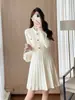 Elegante vestido suéter de punto para mujer estilo coreano para otoño e invierno