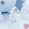 Anillo Aifule de perla natural de lujo ligero para combinar con todo, plata esterlina s925 chapado en platino, pulsera de anillo simple, joyería para mujer