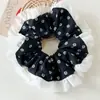 Estilo Coreano Renda de Florzinha Borda de Orelha Elástico de Cabelo de Intestino Grosso Feminino Alta Qualidade Sensação Corda de Cabelo Bolas de Temperamento Amarrador de Cabelo Flor de Cabelo